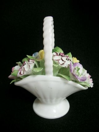 Vintage Royal Doulton Small Bone China Flower Bouquet Basket