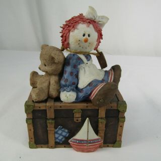 Sarahs Attic Snowonders 9295 Mopsies Treasures Trinket Box Rag - Doll Teddy Bear