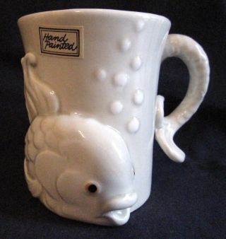 Fitz And Floyd Inc Fish Cup Tail Handle 3d Figural Mug Cup 1978