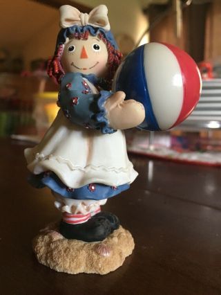 " Catch A Little Summer Fun " Raggedy Ann With Beachball Figurine