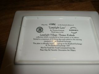 SET of 3 THOMAS KINKADE LAMPLIGHT LANE PLATES IN FRAME BRADFORD EXCHANGE 1997 5