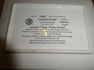 SET of 3 THOMAS KINKADE LAMPLIGHT LANE PLATES IN FRAME BRADFORD EXCHANGE 1997 6