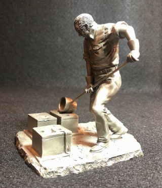 Franklin Cries Of Olde London Pewter Series Statute " The Foundry Worker "