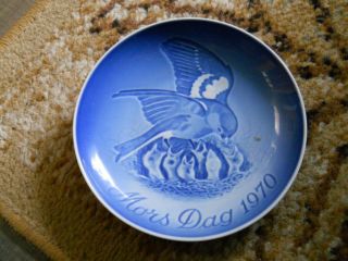Bing & Grondahl B&g Porcelain Mothers Day Hawk/bird Plate 1970 Royal Copenhagen
