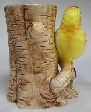 Vintage Norcrest Yellow Gold Finch Warbler Bird Figurine Planter Vase Japan HTF 4