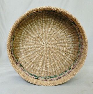 VINTAGE SWEETGRASS WOVEN BASKET WITH LID 4