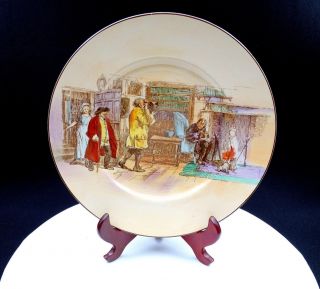 Royal Doulton England Sir Roger De Coverley Series Reading Room 10 1/4 " Plate
