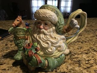 Fitz And Floyd Classic Santa Tea Pot