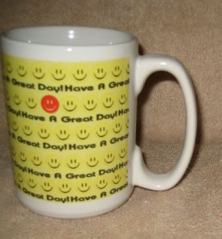 HAVE A GREAT DAY Smiley Face 14 ounce Ceramic Mug 2