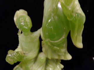 Oriental Asian Man and Woman Faux Jade on Base Made Exclusively for Wony Italy 4