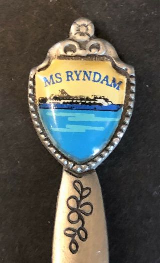 Ms Ryndam,  Holland America Line My Travels Pewter Souvenir Spoon - Pre - Owned