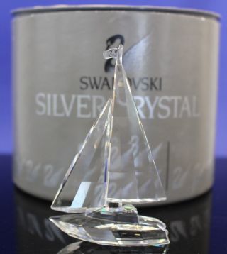 Swarovski Austrian Crystal Sailboat Figurine 7473 Nr 000 004