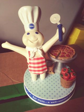 The Danbury Pillsbury Doughboy Figure " Eat Pizza.  A Well Rounded Diet "