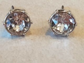 Authentic & Swarovski Typical Rhodium Plated Pierced Earrings - 1179717