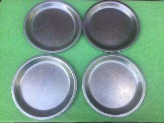 Set Of 4 Vintage 10 - 1/4 " Heavy Metal Plates Melco Cleveland (44125)