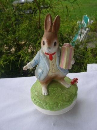 Vintage Beatrix Potter,  Peter Rabbit Porcelain Figurine Music Box