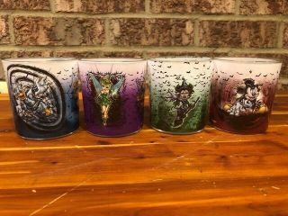 Set Of 4 Disney Halloween Tealight Candle Holders (battery Candles Only) (db)