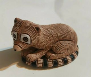 Derosa Artesania Rinconada Hand Made Uruguay Ceramic Raccoon Figurine