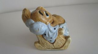 Vintage Pepiware Pendelfin Bunny Figurine In Rocker Made In Wallasey England