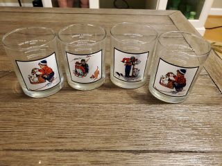 4 Arby ' s Pepsi Norman Rockwell Collectible Glasses 1979 2
