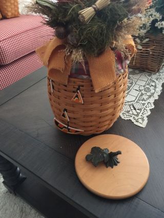 Longaberger October Fields Basket Combo - Flowers,  Lid,  Tie On Bundle