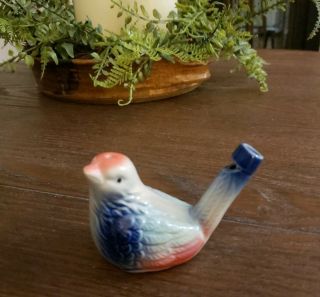 Vintage Porcelain Bird Whistle Miniature 2 1/4 " X 31/4 "