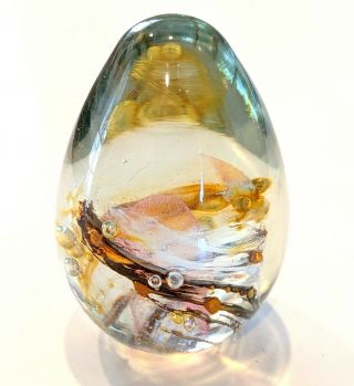 Vintage Glass Egg Paperweight 2.  5 Inches Tall Combine