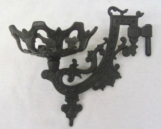 Vintage Black Cast Wrought Iron Wall Mount Sconce Candle Holder