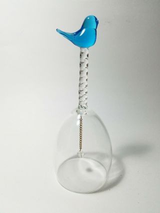 Glass Crystal Bell W Bird