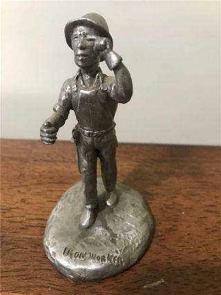Vintage Iron Worker Man Figurine Signed Numbered