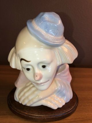 Meico Inc.  Paul Sebastian Feelings Sad Clown Porcelain Clown Figurine Statue
