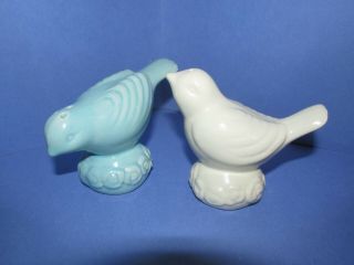 Vintage Ceramic Bird Salt & Pepper Shakers Yellow And Blue C13