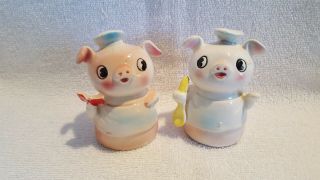 Vintage Anthropomorphic Pig Chefs Salt And Pepper Shakers