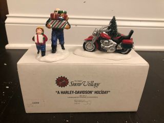 Dept 56 Snow Village A Harley - Davidson " Holiday " With Box