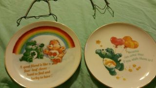 Set Of 2 Vintage 1983 " Lasting Memories " Carebears Fine Porcelain Plates