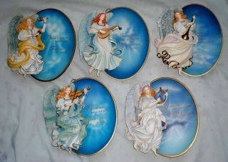5 Angels Bradford Exchange Messages From Heaven Angel Plates Wall Décor Plaques