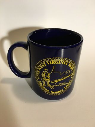 Uss West Virginia Ssbn - 736 Montani Semper Libery Silent Mountaineer Blue Mug