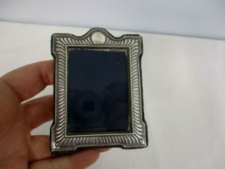 Vintage R.  Carr Ribbed Sterling Silver Miniature Standing Picture Frame 2 1/4 "