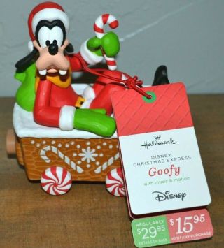 Disney Christmas Express Goofy Hallmark Train Figure Musical Collectible