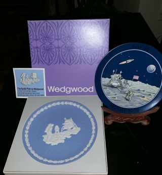 Wedgewood Apollo 11 Blue Jspwr.  Man On Moon Landing Plate & Other Apollo Plate