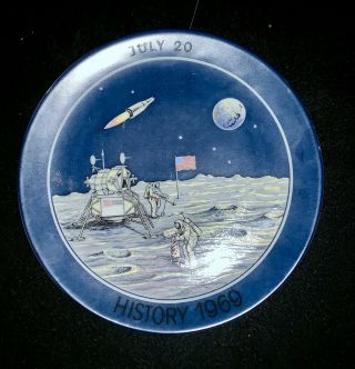 Wedgewood Apollo 11 Blue Jspwr.  Man On Moon Landing Plate & other Apollo plate 6