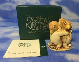 Signed Harmony Kingdom " Unexpected Arrival " Penguin Box Figurine Tjpe W/ Box Euc
