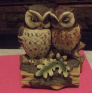 Andrea Music Box Two Owls On A Branch 6 " Tall - - Plays Sunrise Sunset
