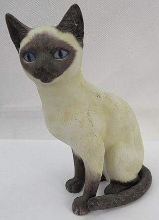 Vintage Blue Eyed Siamese Cat Figurine Andrea By Sadek Japan Porcelain 8290
