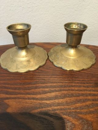 Vintage Brass Candle Stick Holders Made In China