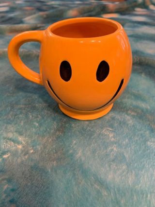 Vintage Mccoy Yellow Happy Smiley Face Coffee Ceramic Mug Cup Usa Pottery B