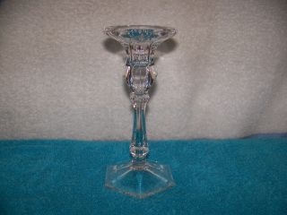 7 " High Royal Doulton Pillar Crystal Candle Holder With Etched Doulton Logo