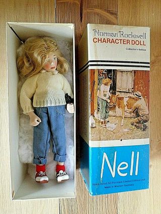 Vintage 1981 Norman Rockwell Nell 10 " Doll Collector 