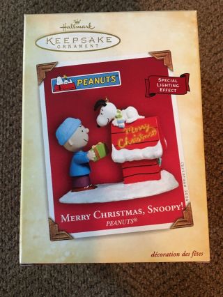 Hallmark Keepsake Ornament Peanuts Merry Christmas,  Snoopy W/ Special Lighting