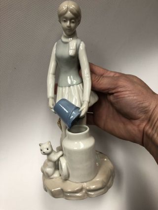 Duncan Royale Figurine Girl And Cat And Milk Pail
